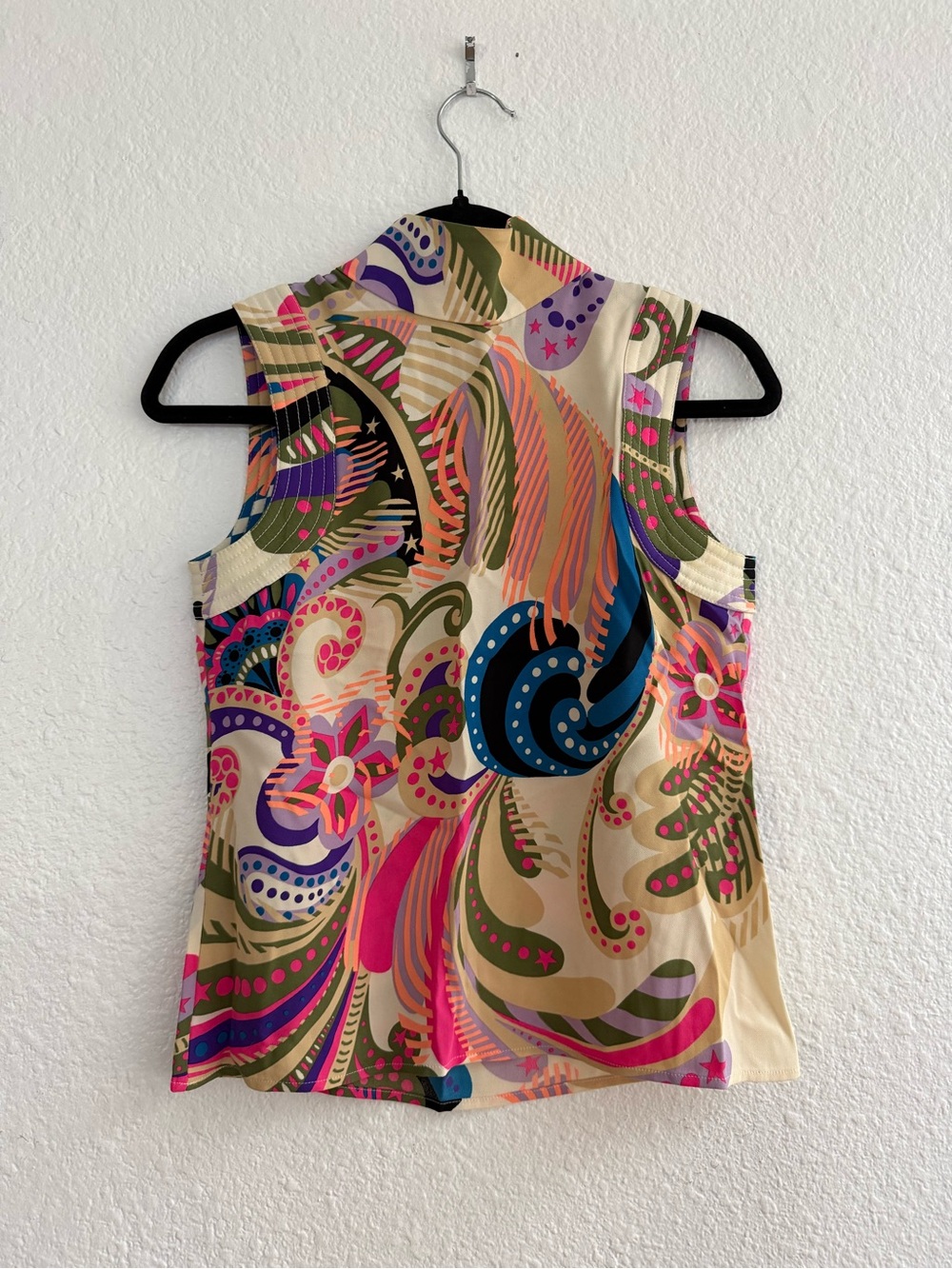 Vintage Gianni Versace 100% Silk Psychedelic Top Size 38